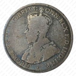 2 шиллинга 1914, H, знак монетного двора: "H" - Хитон, Бирмингем [Австралия] - Аверс