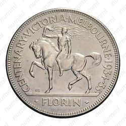 2 шиллинга 1934, 100 лет со дня основания Виктории и Мельбурна [Австралия] - Реверс