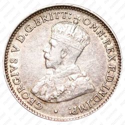 3 пенса 1921, M, знак монетного двора: "M" - Мельбурн, Австралия [Австралия] - Аверс