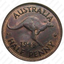 1/2 пенни 1948, без точки [Австралия] - Реверс
