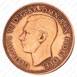 1/2 пенни 1951, PL, знак монетного двора: "PL" - Лондон [Австралия] - Аверс