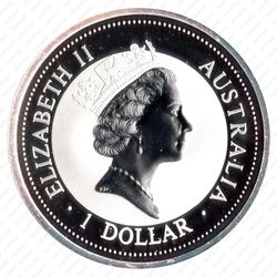 1 доллар 1996, Австралийская Кукабура (птица в полёте) [Австралия] - Аверс