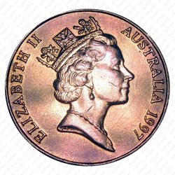 1 доллар 1997, 100 лет со дня рождения Чарльза Кингсфорда Смита (портрет Чарльза и самолёт) [Австралия] - Аверс