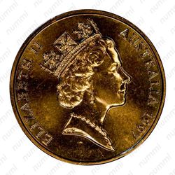 1 доллар 1997, C, 100 лет со дня рождения Чарльза Кингсфорда Смита (портрет, самолёт и карта мира) [Австралия] - Аверс