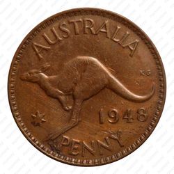 1 пенни 1948, без точки [Австралия] - Реверс