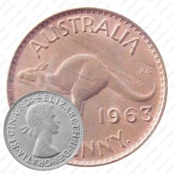 1 пенни 1963 [Австралия]