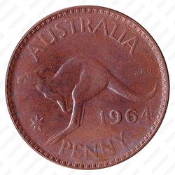 1 пенни 1964, без точки [Австралия] - Реверс