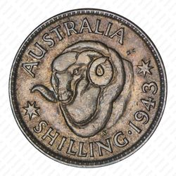 1 шиллинг 1943, S, знак монетного двора [Австралия] - Реверс