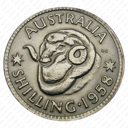 1 шиллинг 1958, Серебро [Австралия] - Реверс