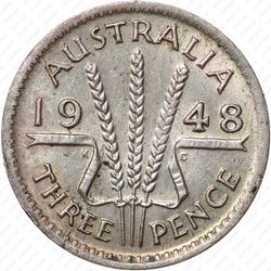 3 пенса 1948, Серебро [Австралия] - Реверс