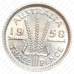 3 пенса 1958, Серебро [Австралия] - Реверс