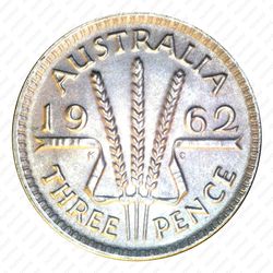3 пенса 1962, Серебро [Австралия] - Реверс