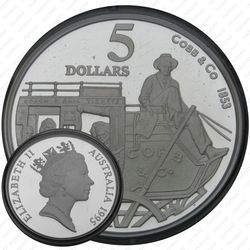 5 долларов 1995, Кобб и компания 1853 [Австралия] Proof