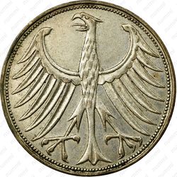 5 марок 1956, D, знак монетного двора: "D" - Мюнхен [Германия] - Аверс