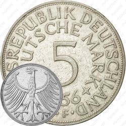 5 марок 1956, F, знак монетного двора: "F" - Штутгарт [Германия]