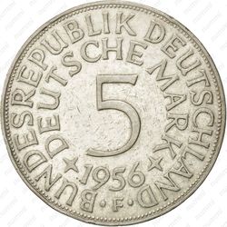 5 марок 1956, F, знак монетного двора: "F" - Штутгарт [Германия] - Реверс