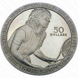 50 долларов 1989, Штеффи Граф [Австралия] Proof - Реверс