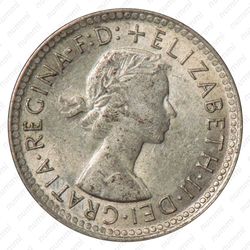 6 пенсов 1963, Серебро [Австралия] - Аверс