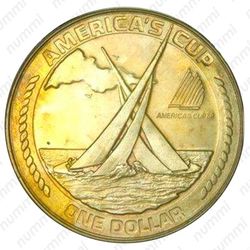 1 доллар 1988, регата "Кубок Америки" [Австралия] Proof - Реверс