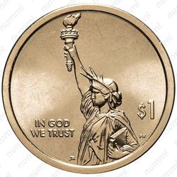 1 доллар 2018, D, Первый патент [США] - Аверс