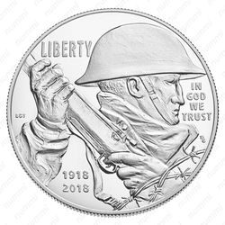 1 доллар 2018, P, Первая мировая [США] - Аверс