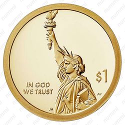 1 доллар 2018, S, Первый патент [США] - Аверс