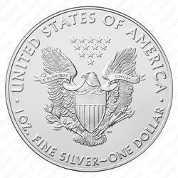 1 доллар 2018, Шагающая Свобода [США] - Реверс