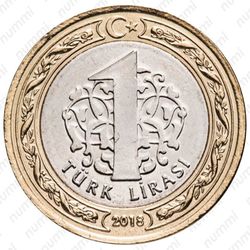 1 лира 2018 [Турция] - Реверс