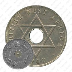 1 пенни 1940, H, знак монетного двора: "H" - Хитон, Бирмингем [Британская Западная Африка]