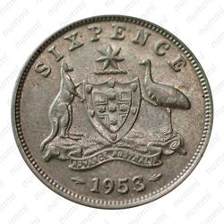 6 пенсов 1953, Серебро [Австралия] - Реверс