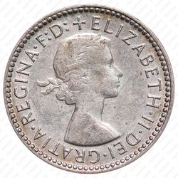 6 пенсов 1955, Серебро [Австралия] - Аверс