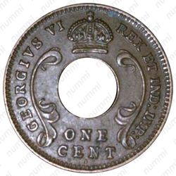 1 цент 1942, I, знак монетного двора: "I" - Бомбей [Восточная Африка] - Аверс