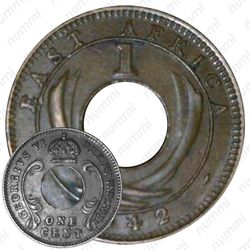 1 цент 1942, I, знак монетного двора: "I" - Бомбей [Восточная Африка]