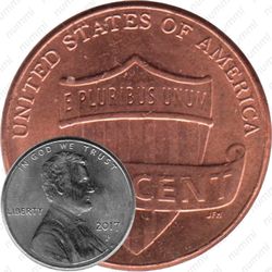1 цент 2017, P, Линкольн - щит (Lincoln Shield Cent) [США]