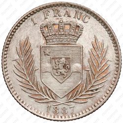 1 франк 1887 [Демократическая Республика Конго] - Реверс