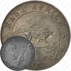 1 шиллинг 1942, I, знак монетного двора: "I" - Бомбей [Восточная Африка]