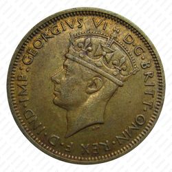 1 шиллинг 1945, без букв [Британская Западная Африка] - Аверс