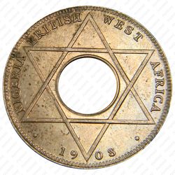 1/10 пенни 1908, мельхиор [Британская Западная Африка] - Реверс