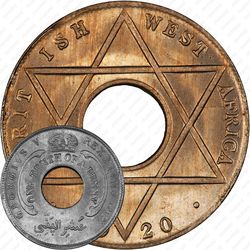 1/10 пенни 1920, H, знак монетного двора: "H" - Хитон, Бирмингем [Британская Западная Африка]