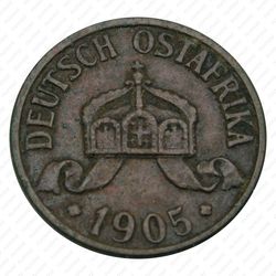 1/2 геллера 1905, A, знак монетного двора "A" — Берлин [Восточная Африка] - Аверс