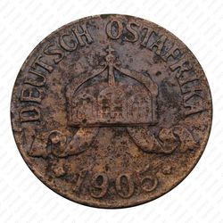 1/2 геллера 1905, J, знак монетного двора "J" — Гамбург [Восточная Африка] - Аверс