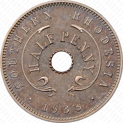 1/2 пенни 1938 [Зимбабве] - Реверс