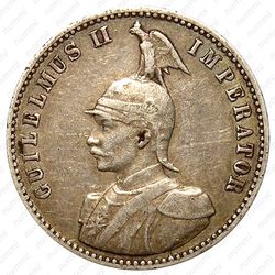 1/2 рупии 1906, J, знак монетного двора "J" — Гамбург [Восточная Африка] - Аверс