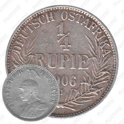1/4 рупии 1906, J, знак монетного двора "J" — Гамбург [Восточная Африка]