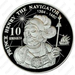 10 кванз 1999, Генрих [Ангола] Proof - Реверс