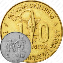 10 франков 1990 [Западная Африка (BCEAO)]