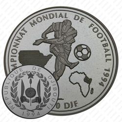 100 франков 1994, футбол [Джибути] Proof