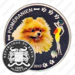 1000 франков 2012, собака [Бенин] Proof