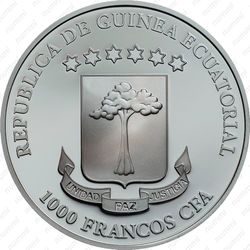 1000 франков 2018, Хрустальный череп - Тщеславие (Crystal Skull - Vanidad) [Гвинея] Proof - Аверс