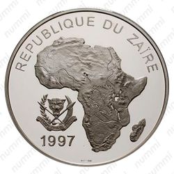 1000 заиров 1997, футбол [Демократическая Республика Конго] Proof - Аверс